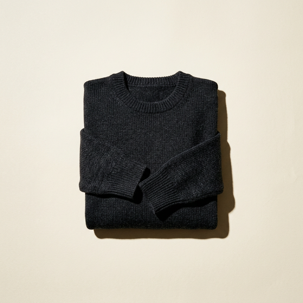 Merino-look crew neck knit