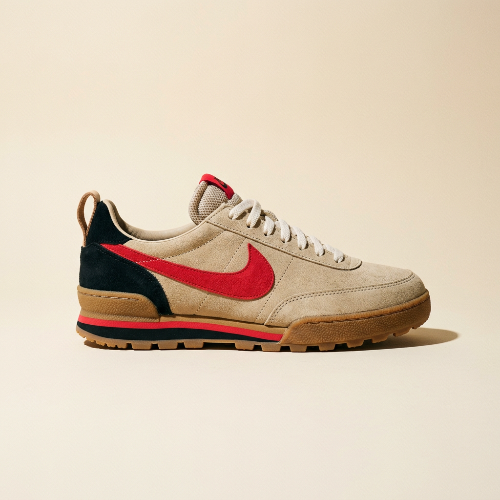 Retro suede-look trainer, sand