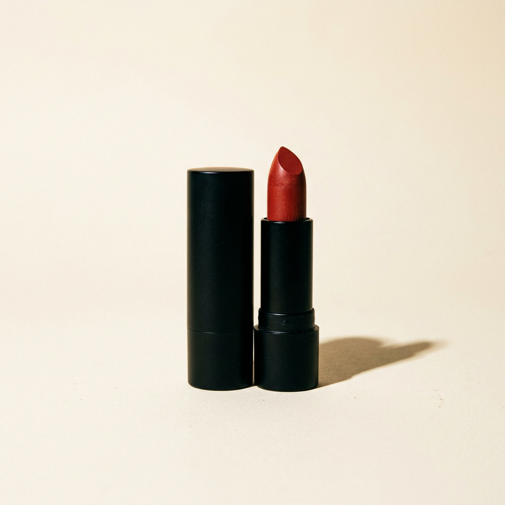 Satin lipstick, brick red