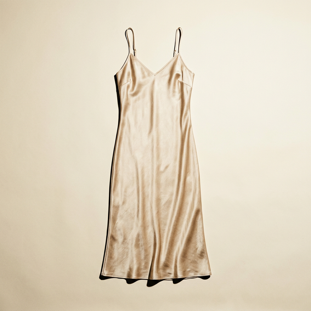 Satin slip dress, midi