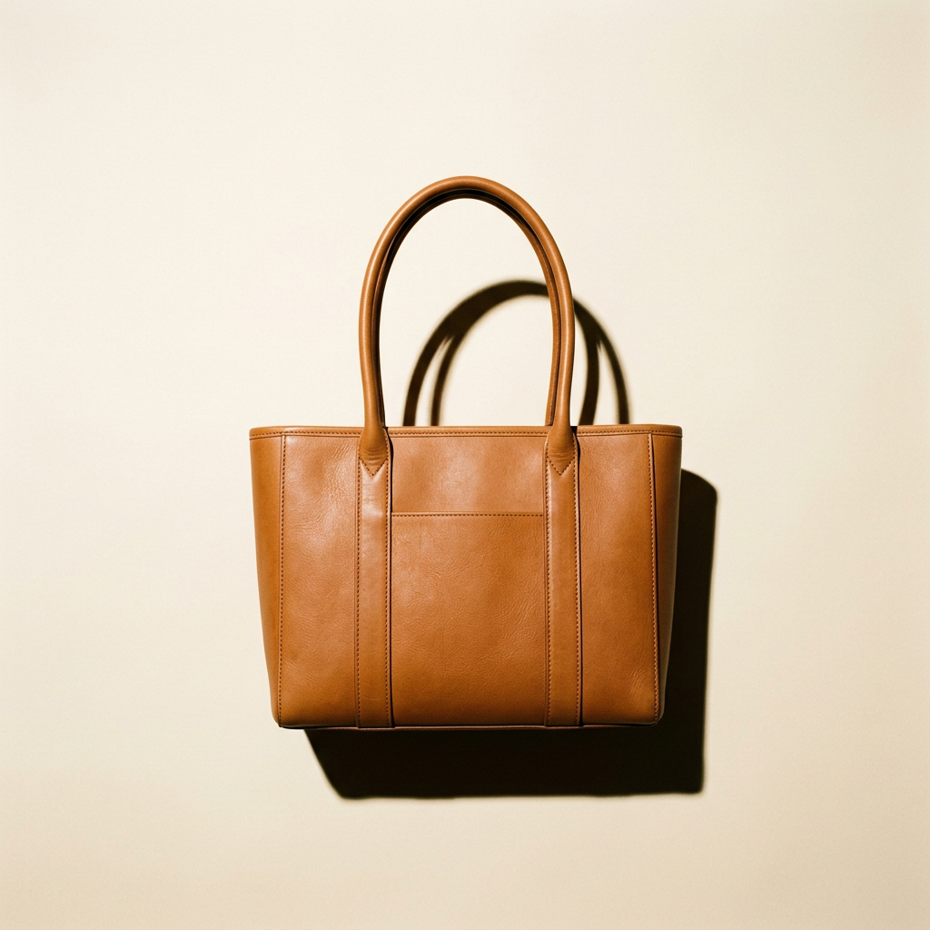 Structured faux leather tote bag