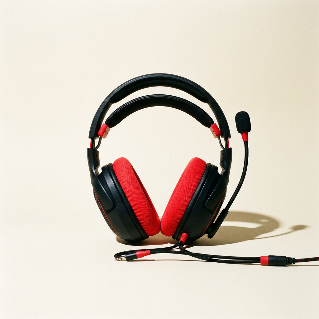 Wired gaming headset with boom mic