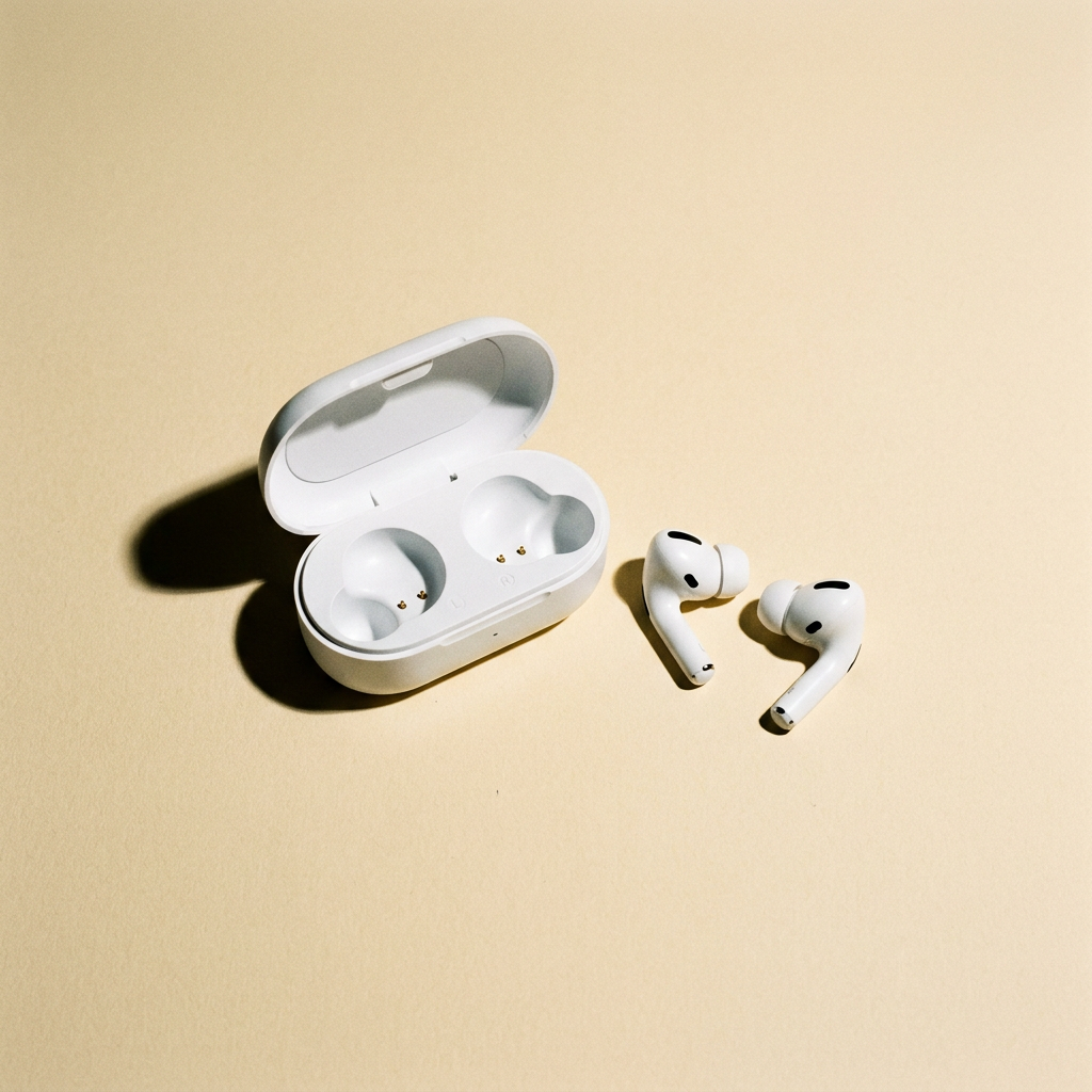 True wireless earbuds with charging case